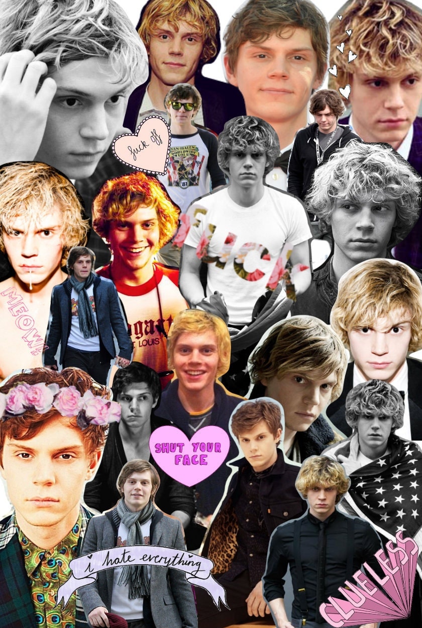 Evan Peters Collage Semi-gloss A4 Poster