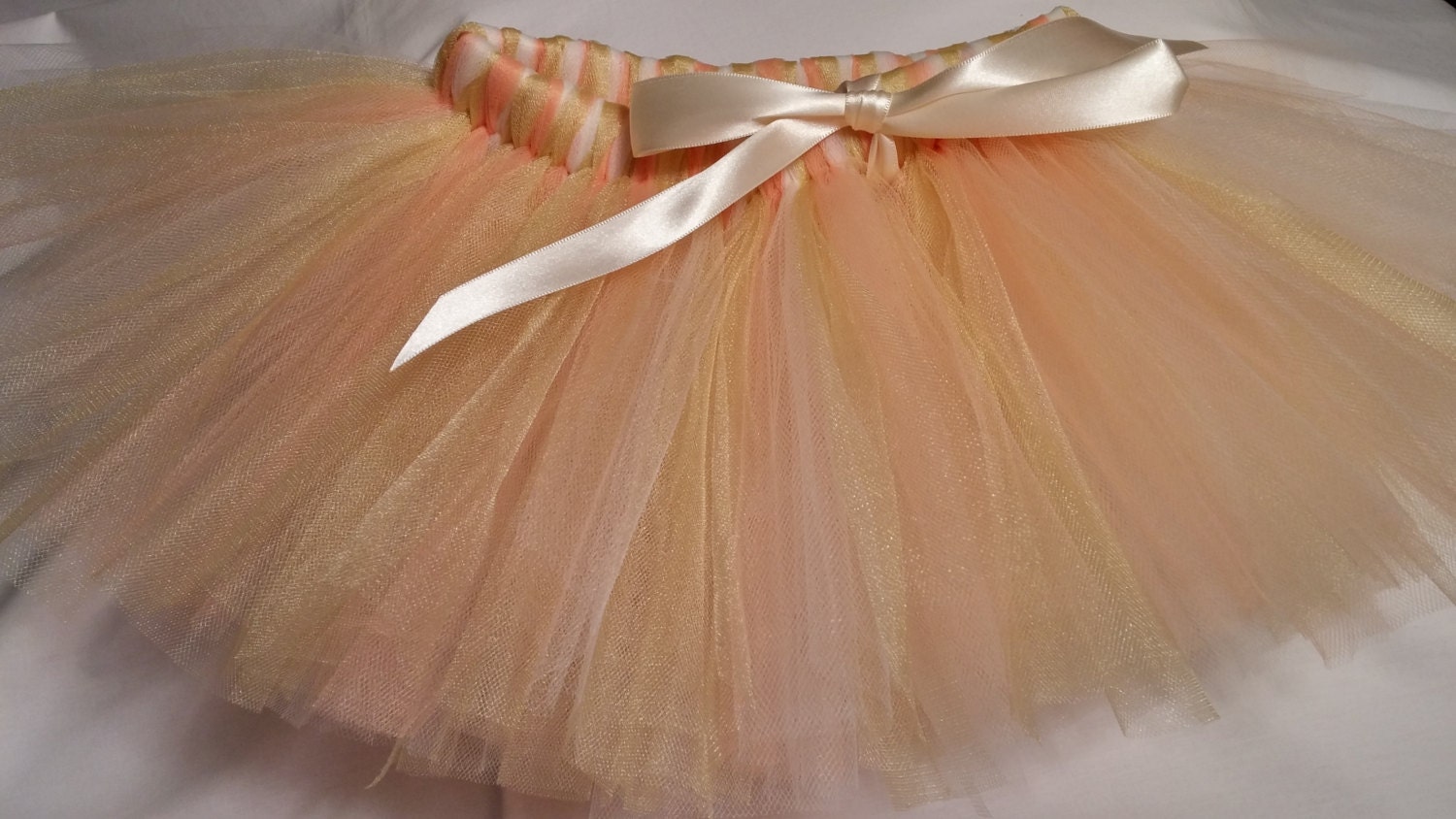 Peach Ivory Gold Tutu infant tutu baby tutu newborn tutu
