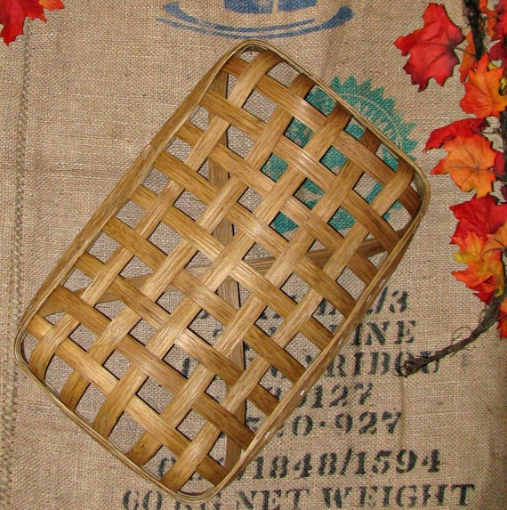 Rectangular Tobacco Basket Oblong Wall Basket by BenlynnsTreasures