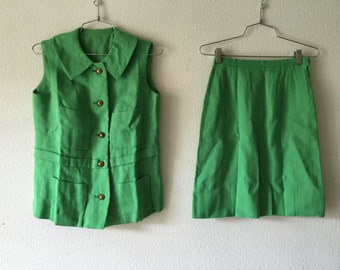 Vintage 60s Blouse and Skirt Set Bohemian Hippie Gypsy