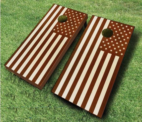 Stained American Flag Cornhole Board Set by MidwestCornhole