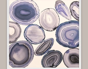 Lavender Agate Print, Geode Art, Lavender Art, Purple Art, Agate Slices, Gem and Mineral Art, Rock Art, Agate Photograph, Geode Photography