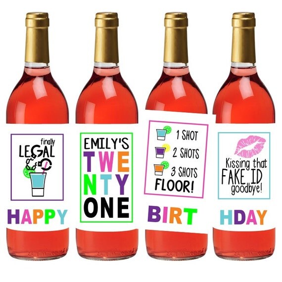 21st Birthday Wine Label Happy 21st Birthday Wine Labels