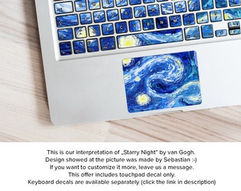 Laptop decal stickers Starry Night Van Gogh Inspired macbook decal decals macbook pro decal laptop decal trackpad touchpad # Van Dreams 2