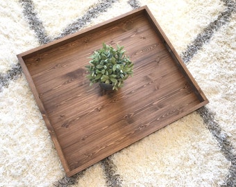 Rustic Wooden Ottoman Tray, Ottoman Tray, Wooden Tray, Rustic Decor, Farmhouse Decor, Rustic Home Decor, Serving Tray, Coffee Table Tray