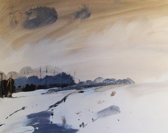 Watercolor painting winter sky dress Watercolor painting winter sky dress