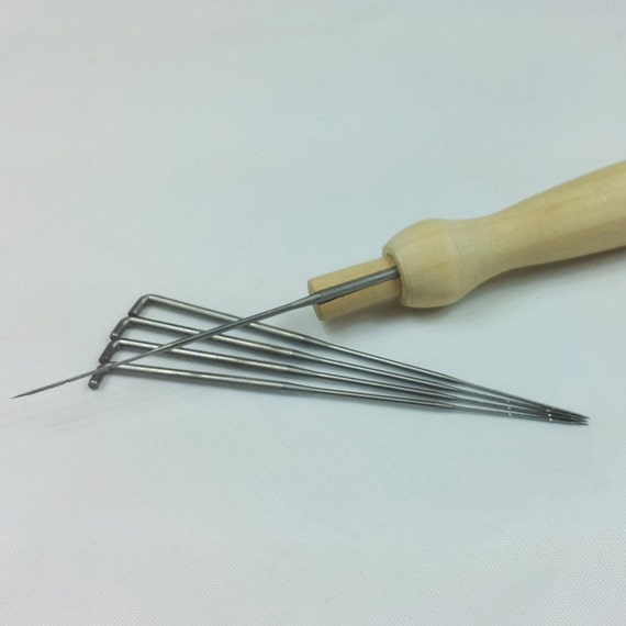 Felting Needle Holder with five felting needles
