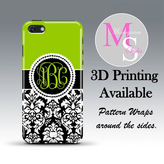 Monogram iPhone 6S Case Personalized Phone Case Damask Floral