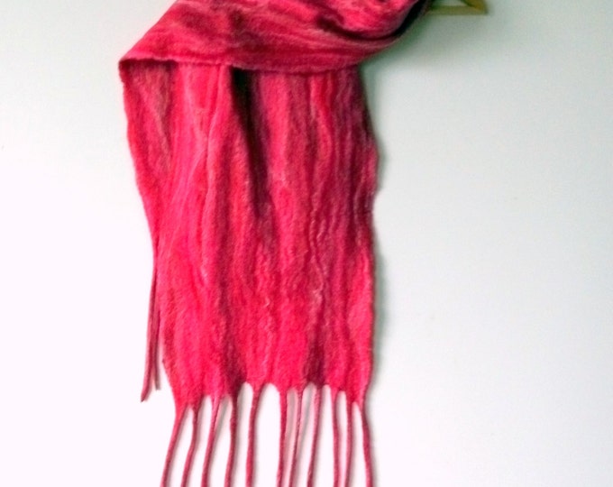 Valentines day gift for her Warm scarf with tassels Teen girl gift Felted Wool scarf Romantic Girl scarf Winter Long scarf Mom daughter Gift