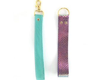 Leather keychain, leather key fob, leather key chain, leather key holder, gold keychain custom keychain, colorful keychain, anniversary gift