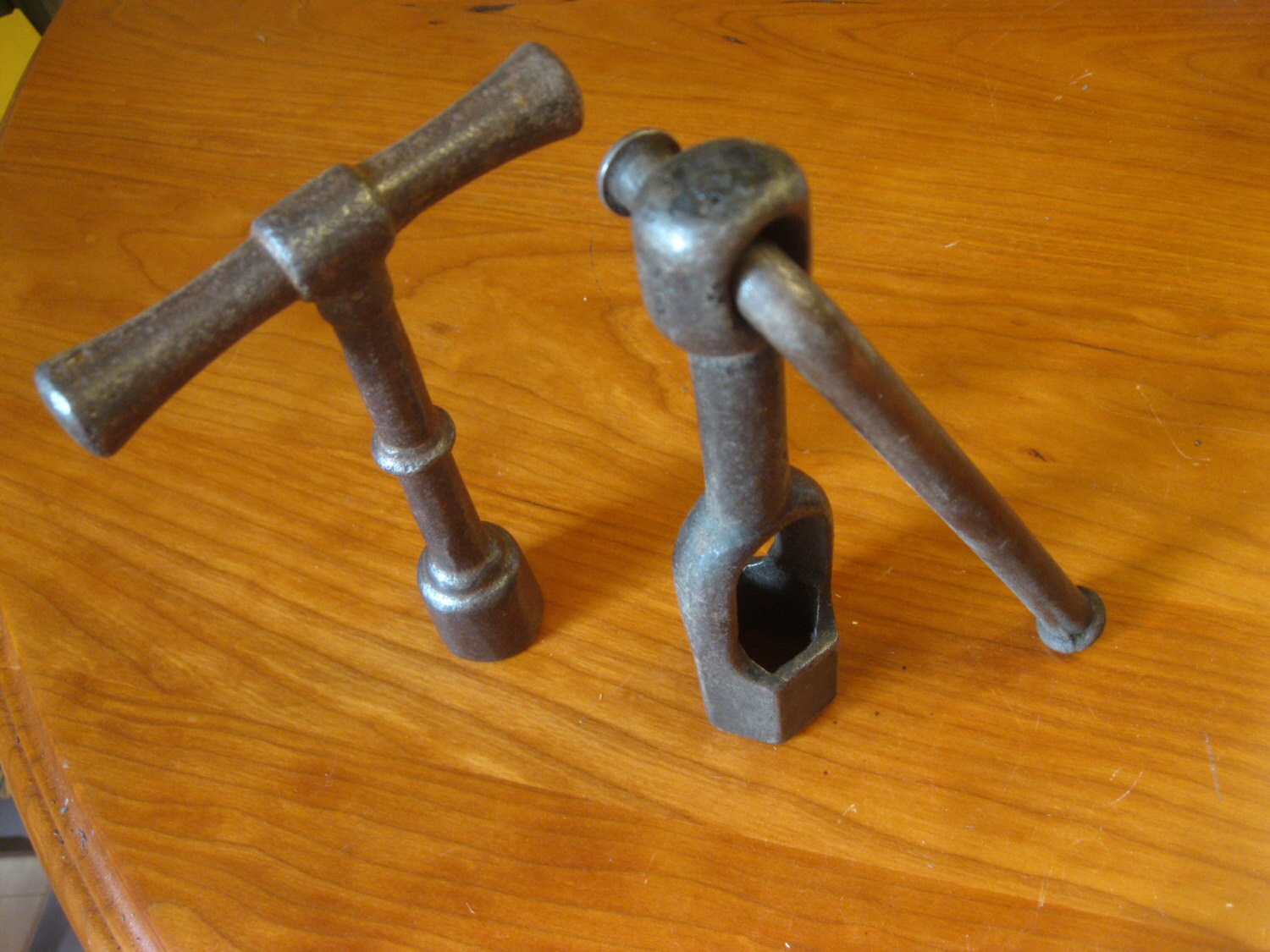 Two Antique Tire Changing Wrenches , Buggy Wheel wrench , Antique
