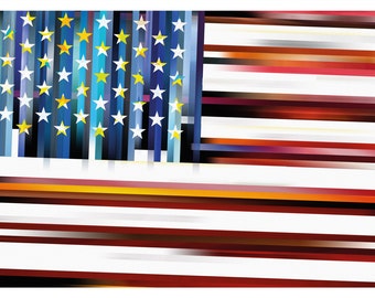 The Stars and Stripes, A3 art poster, abstract poster, wall decor, art print, modern design