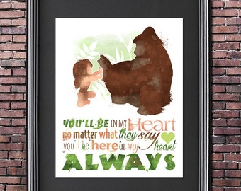 Tarzan You'll Be in my Heart 8x10 Poster - DIGITAL DOWNLOAD / Instant Download / Printable