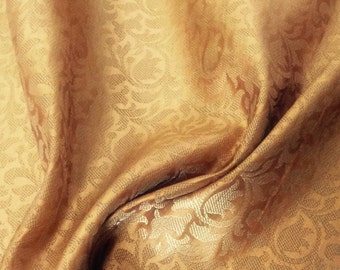 20% OFF Gold Bridal Reversible Silk Brocade Fabric,Wedding Indian brocade,Brocade by yard, dress fabric, Wedding brocade