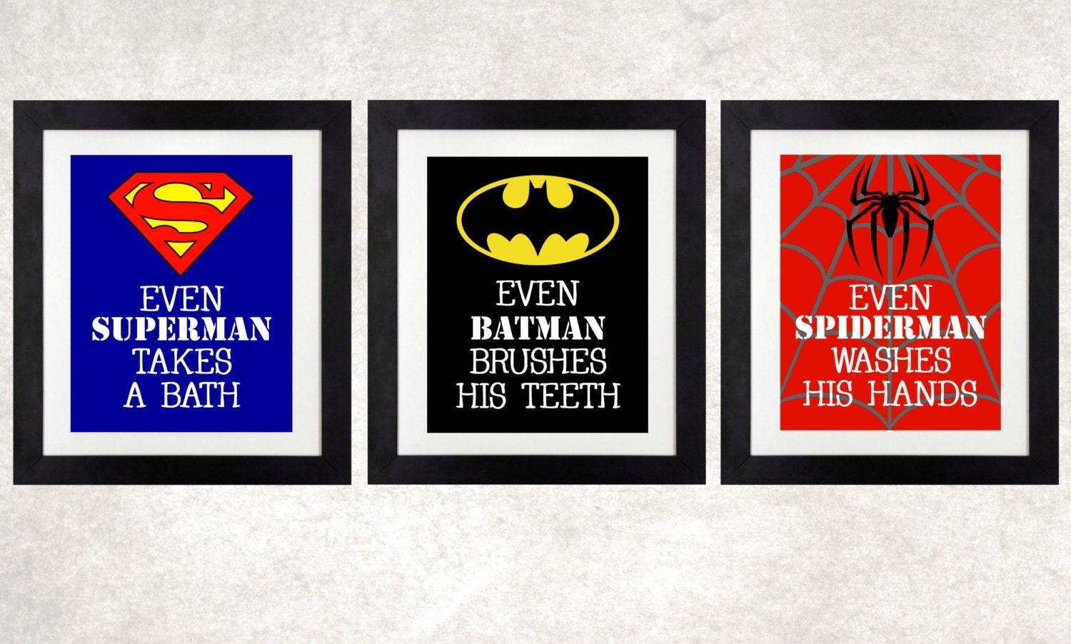 Superhero Bathroom // Superhero Wall Art // Kid Bathroom Decor