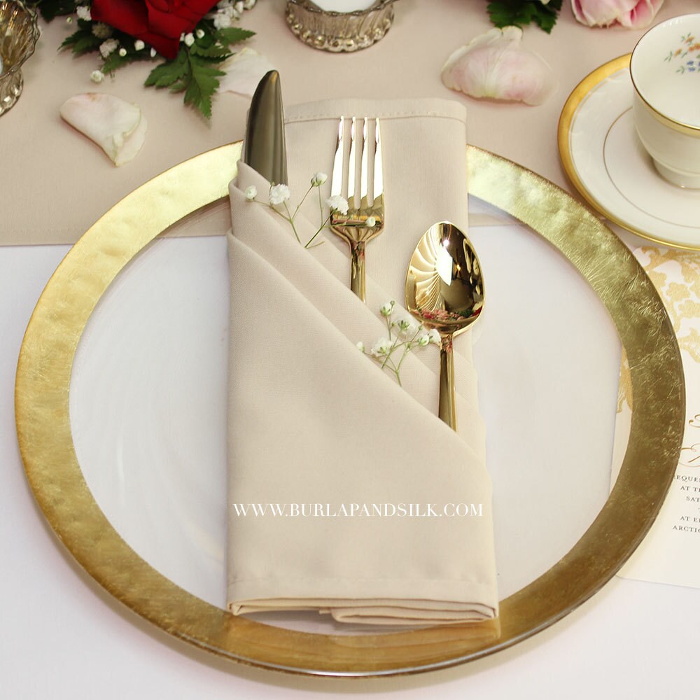 Matte Champagne Napkins 12pack 20 x 20 inches Perfect for