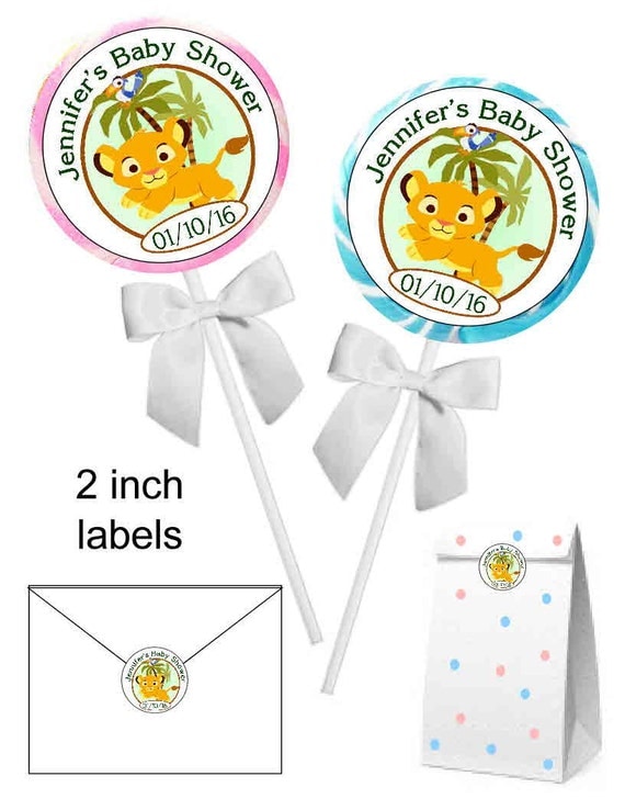 40 LION KING SIMBA Baby Shower Stickers free shipping 2