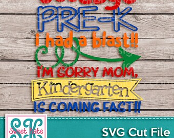 Goodbye Pre-K PreK SVG JPG PNG Scrapbook Die Cut Heat Transfer Vinyl htv Cricut Silhouette Kindergarten Graduation Grad Sweet Kate Designs