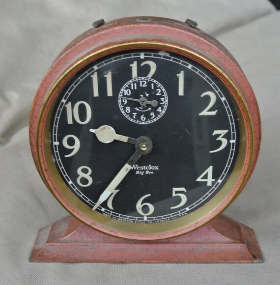 Antique Vintage Westclox Big Ben Wind Up Alarm Clock Works