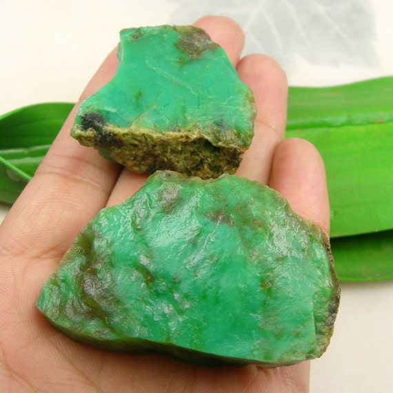 460 carat Dark Green Opaque Clarity 2 Pieces Of Natural