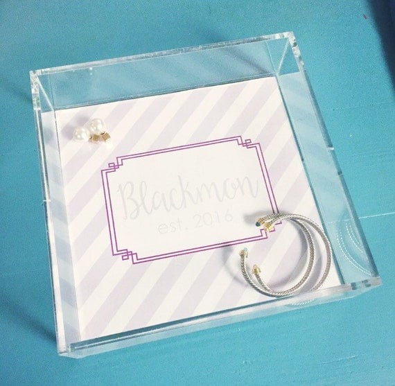 Personalized acrylic tray lucite tray by SequinsAndLipstick