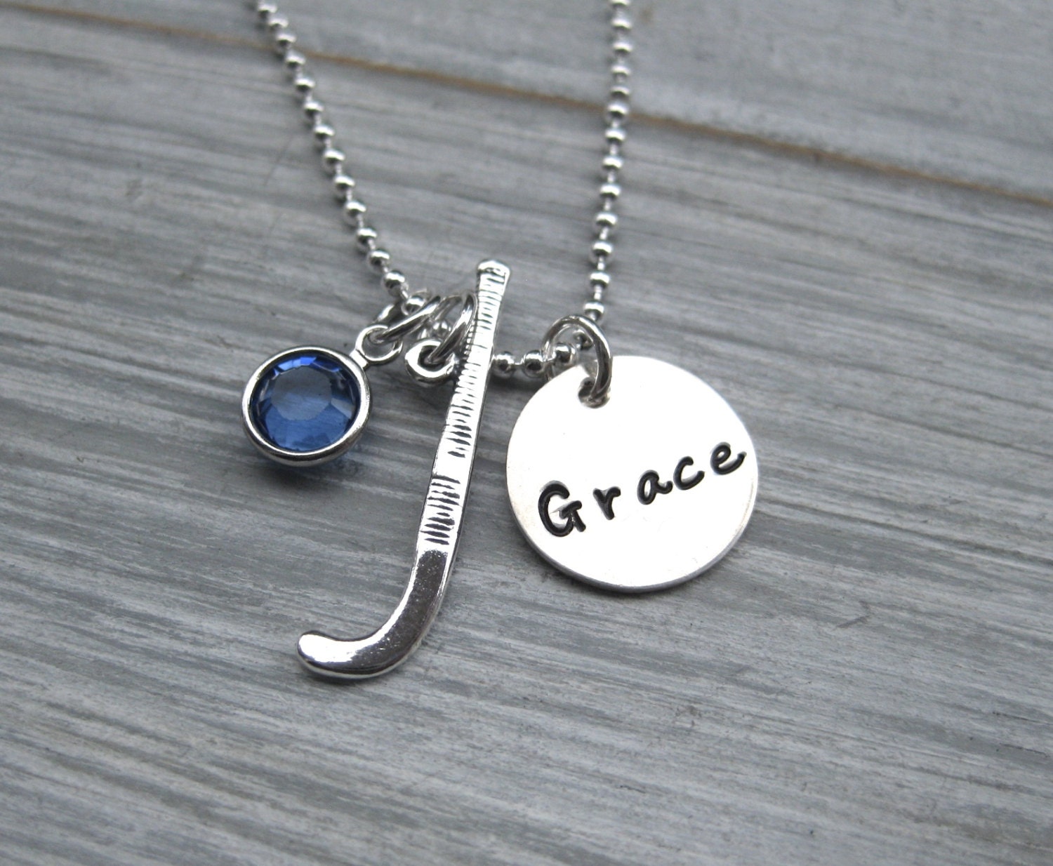 Field Hockey Necklace Birthstone Sterling Silver by ESDesigns14