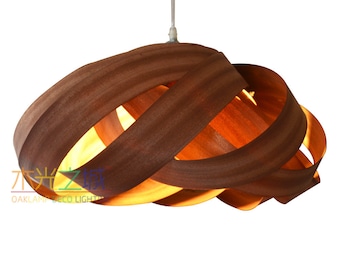 Pendant Light,Beautiful Nest 2-Light Pendant Light,made of sapele veneer,Eco-friendly, design lamp,dining room light, ceiling light,Lighting
