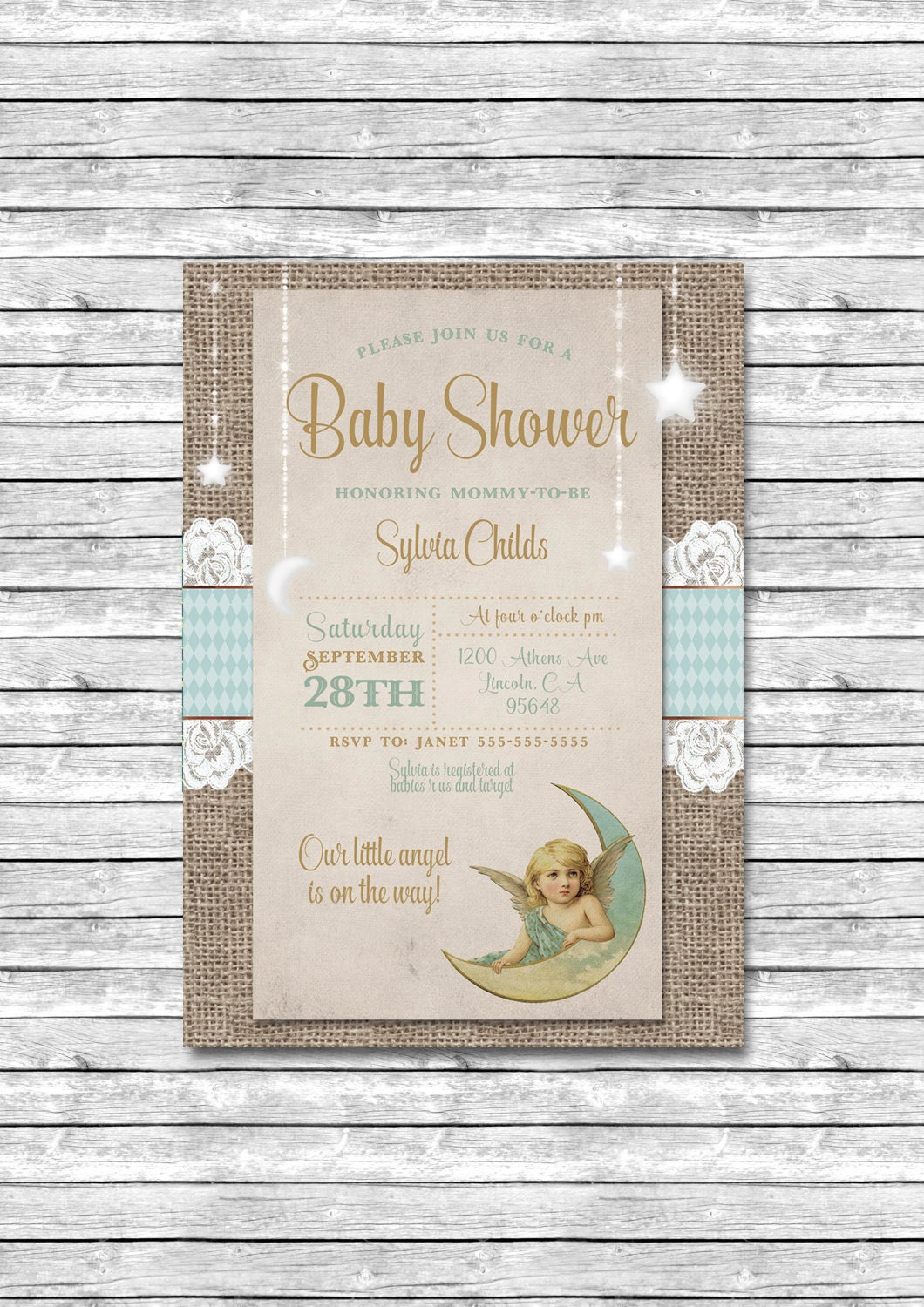 Little Angel Baby Shower Invitations 5