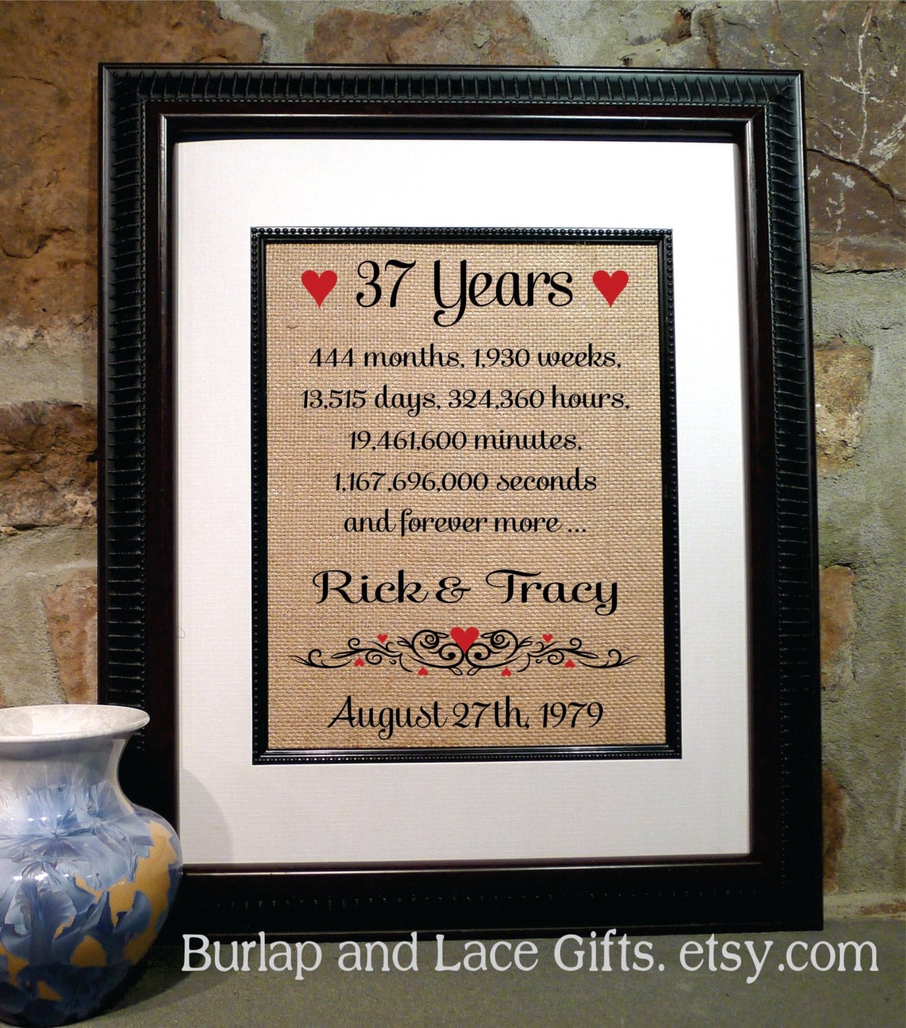 37th Anniversary 37 Years Together Years Months Weeks Days