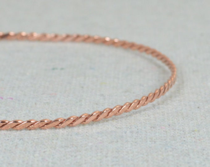 Thin Copper Bangle, Copper Twist Bangle, Thin Bangle, Stacking Bangles, Pure Copper Bangle, Copper bracelet, stacking bangle, Copper bangle
