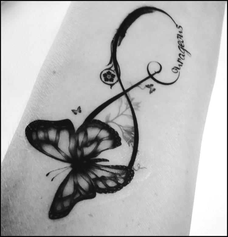 Butterfly infinity tattoo temporary tattoo by