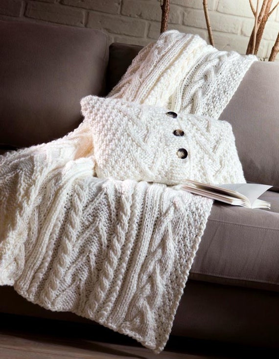 Shetland chunkyCable Knit Pillow Cover plaid ?? AlisaSonya