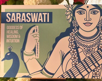 Saraswati Healing Altar Card