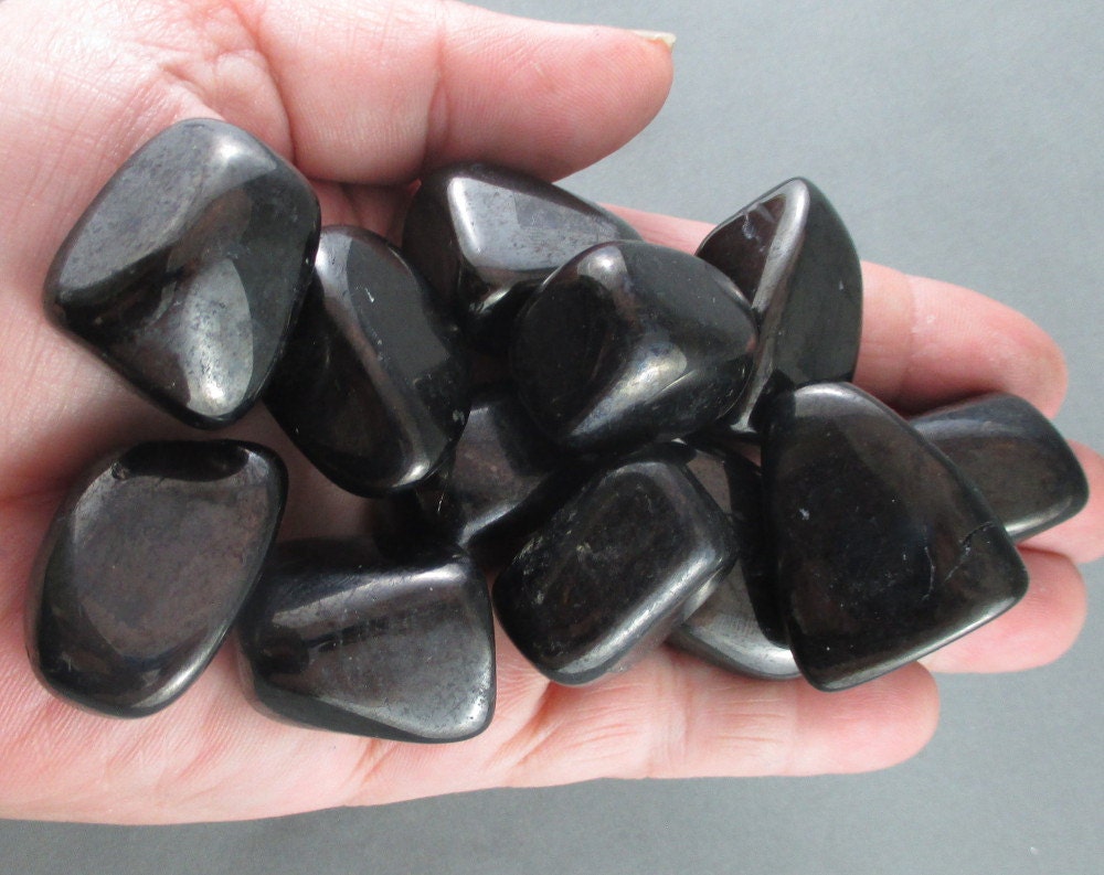 2 Jet Stones Tumbled Grounding Stone Healing Crystals