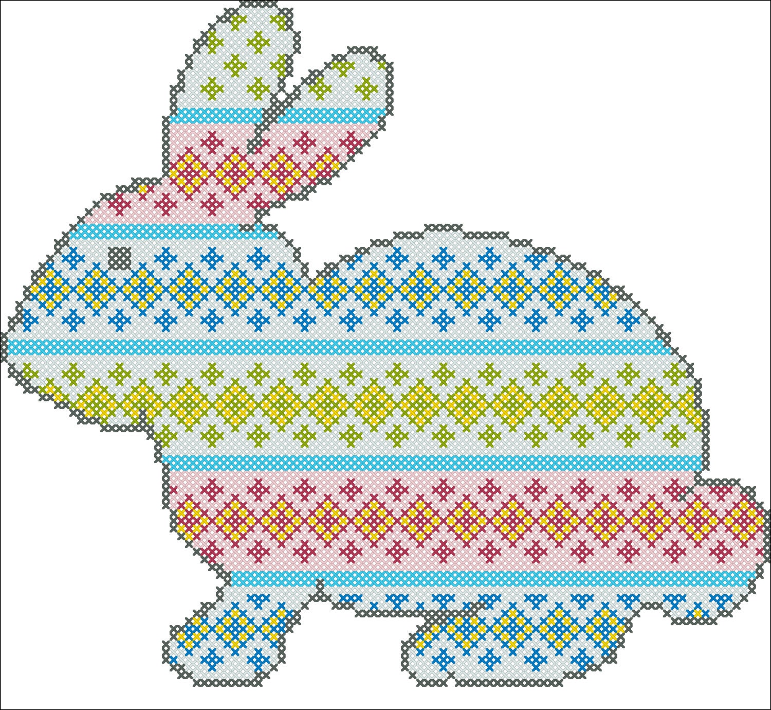 Free Printable Counted Cross Stitch Bunny Pattern