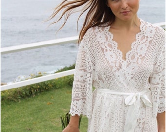 Lace Bridal Robe // Bridesmaid Robes // Robe // Bridal Robe // Bride Robe // Bridal Party Robes // Kimono Robe