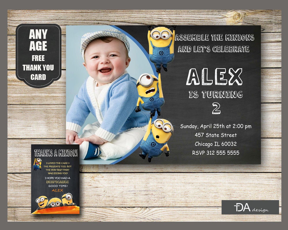 Personalized Minions Birthday Invitation Minions by TDADesign