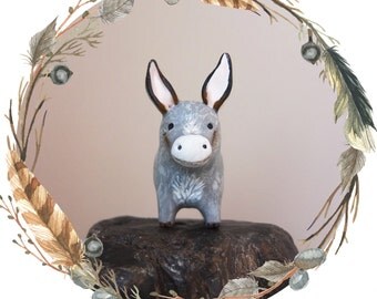 Baby Burro/Donkey Spirit Animal Totem // Miniature Handmade Polymer Clay Animal Figurine