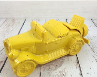Avon Model A Car,yellow car,gold,Avon bottle,decanter,vintage,vanity,Old,bottles,perfume,keepsake,avon collectible,avon for men,wild country