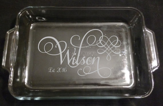 Etched Personalized Glass baking dishes by PersonalizedbyPenny