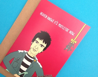 Johnny Marr The Smiths Inspired Christmas Card from Full Colour Original Illustration Funny Moz Xmas Manchester Musician Music Iconic Indie
