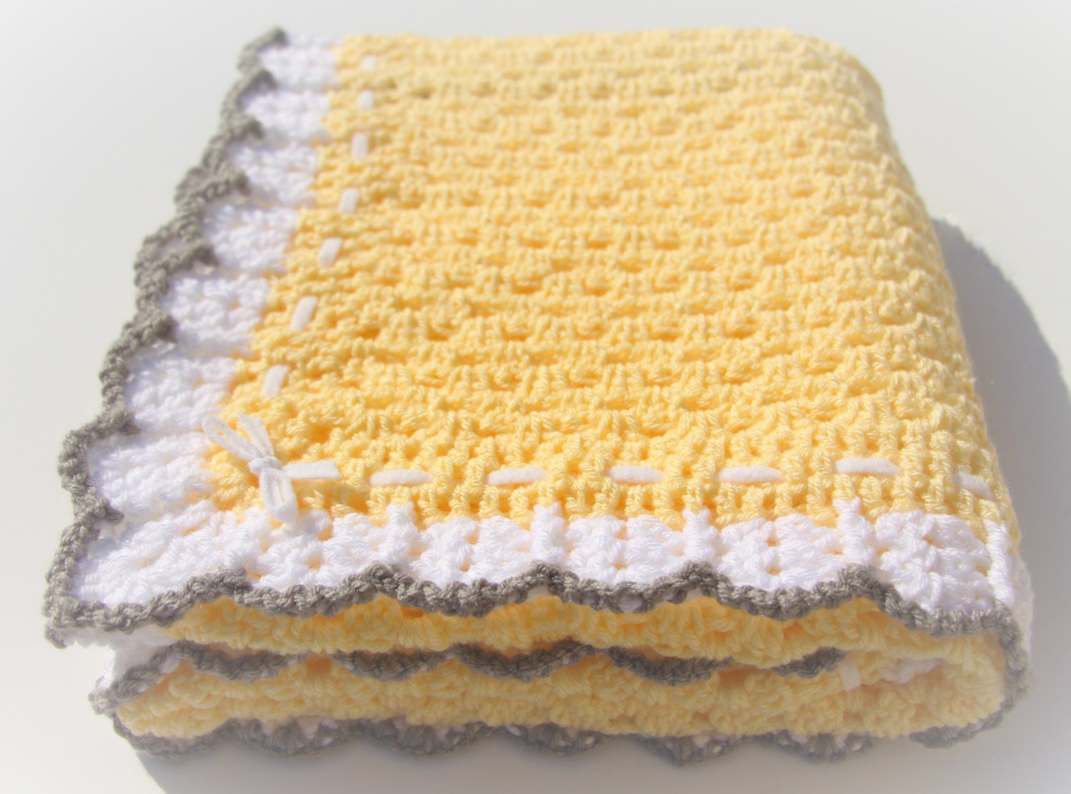 Yellow Baby Blanket Crochet Baby Blanket Granny Square