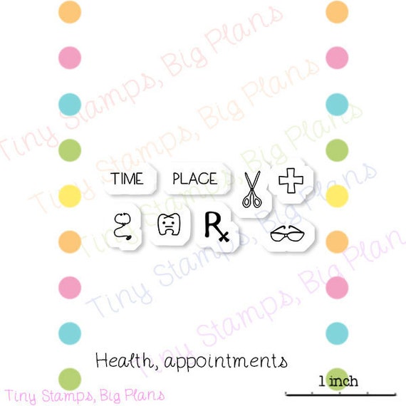 Planner stamps health appointment stamps