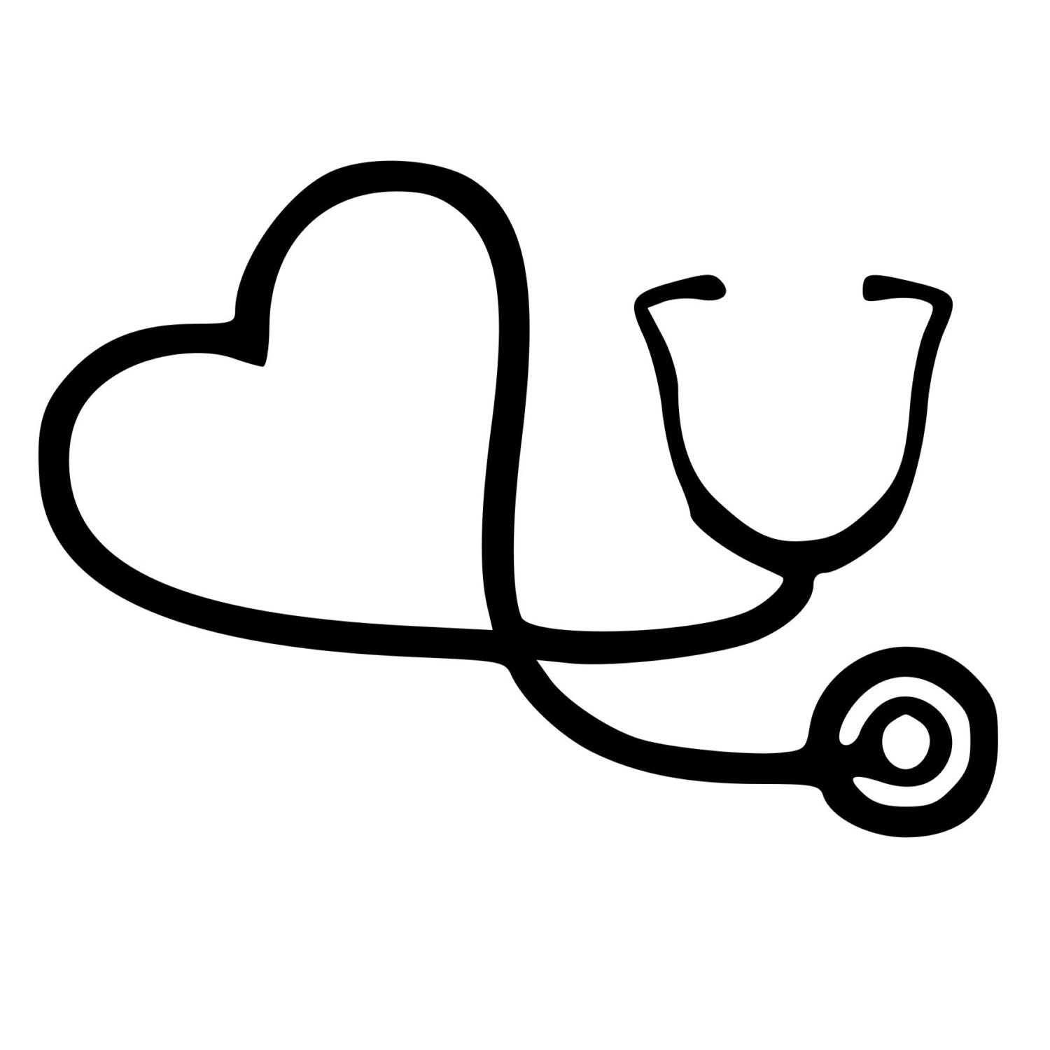 Stethoscope Heart Die-Cut Decal Car Window Wall Bumper Phone