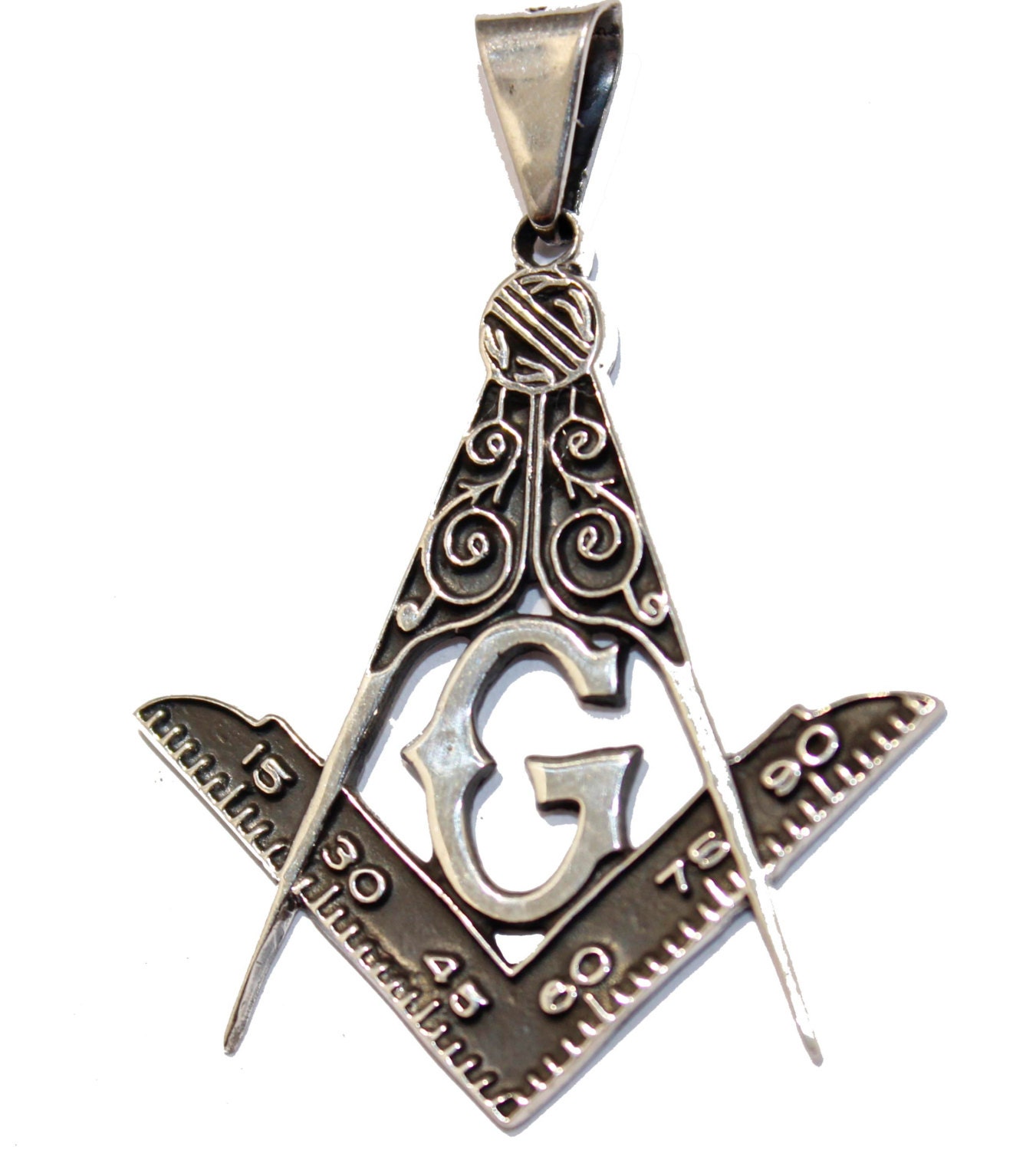 Freemason Masonic Pendant .925 Sterling Silver Mexico Taxco