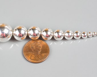 925 Sterling silver Seamless Beads 2.5mm, 3mm, 4mm, 5mm, 6mm, 7mm, 8mm, 9mm, 10mm, 12mm, or 14mm .925 Sterling silver Seamless Beads