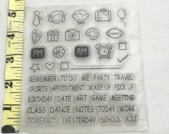 Family planner stamps, mom stamps, work planner stamps, clear stamp set, family activities stamp set, appointment stamp, planner accessories