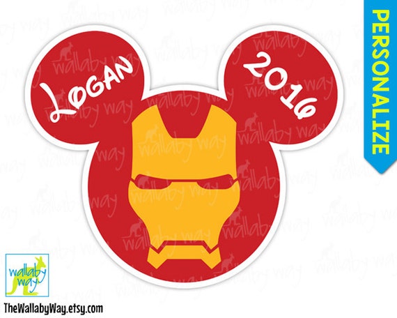 Iron Man Mickey Ears Printable Disney Iron On Transfer or as