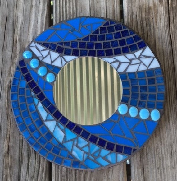 Stained Glass Mosaic Mirror/Round by SunriseMosaicsbyBeth on Etsy