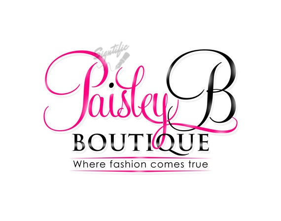 Custom boutique logo pink and black logo design custom logo